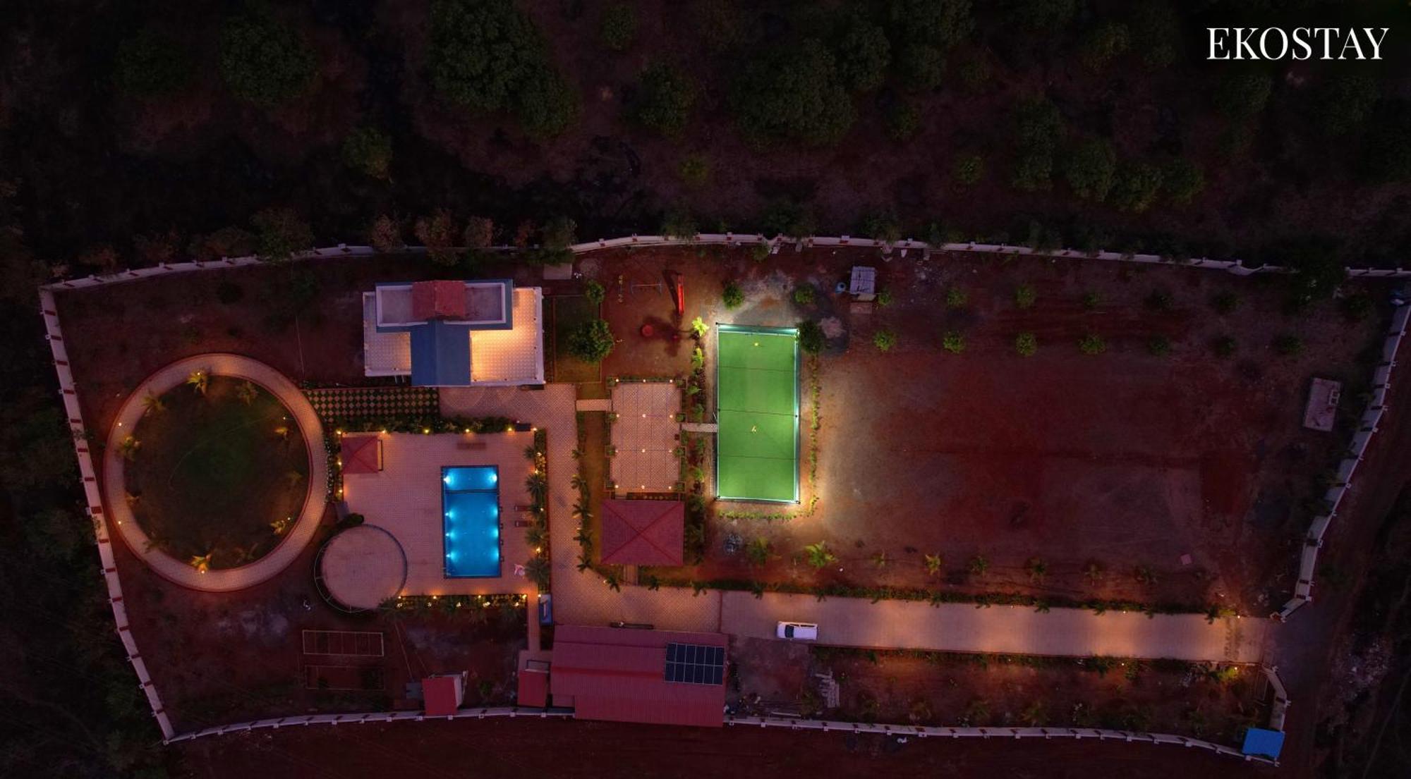 Ekostay Gold Palm Estate I Cricket Turf I Rain Dance I 2 Acre Property Karjat Exterior foto