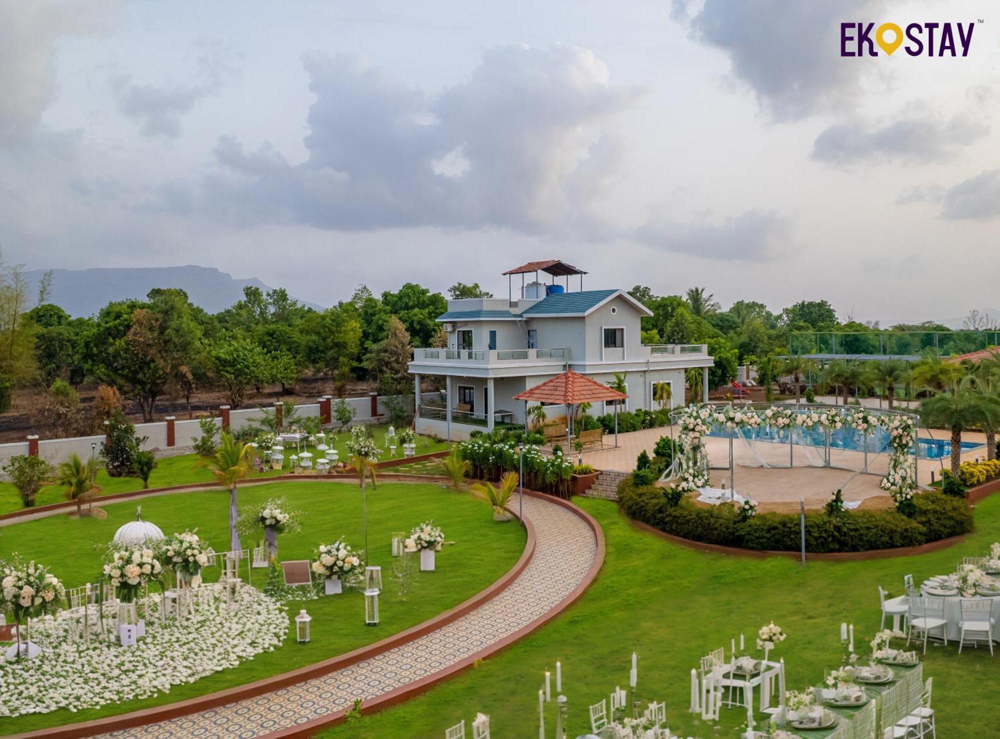 Ekostay Gold Palm Estate I Cricket Turf I Rain Dance I 2 Acre Property Karjat Exterior foto